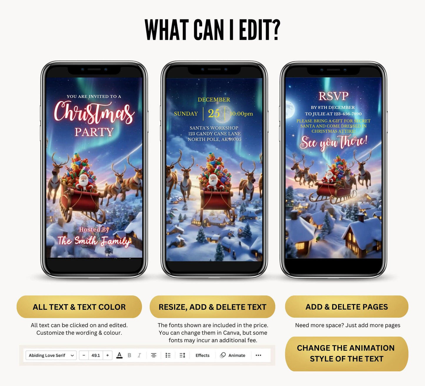 Santa Sleigh Christmas Party Video Invite