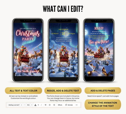 Santa Sleigh Christmas Party Video Invite
