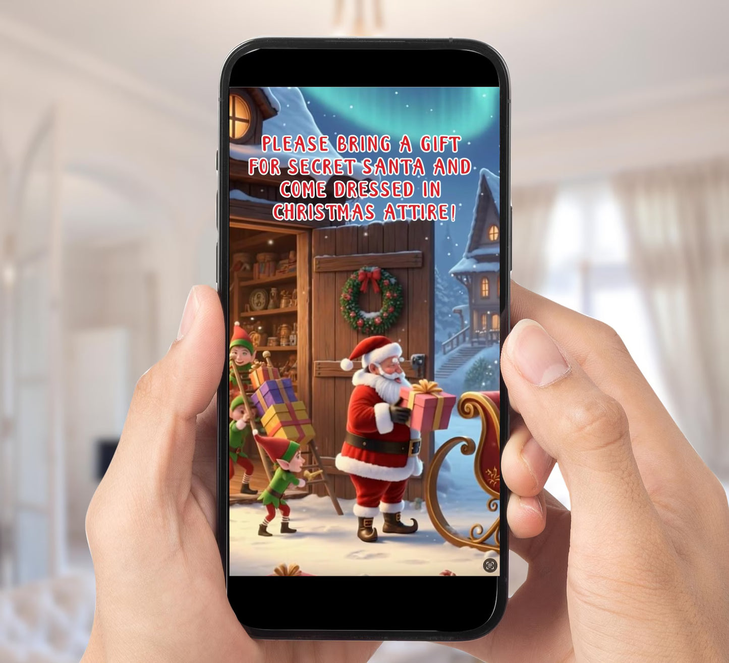 Santa's Elf Workshop Christmas Party Video Invite
