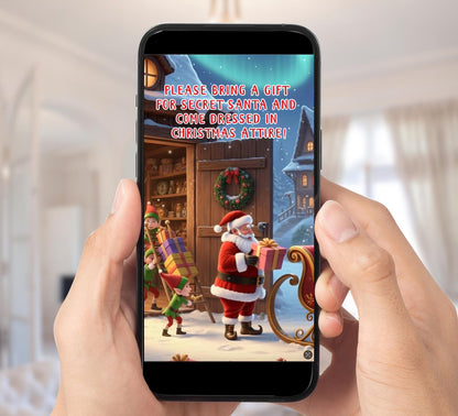 Santa's Elf Workshop Christmas Party Video Invite
