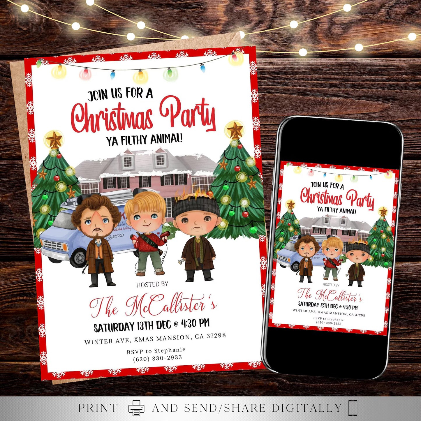 Editable Christmas Party Invite | Digital and Printable