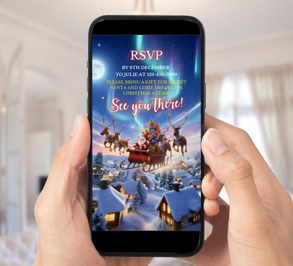 Santa Sleigh Christmas Party Video Invite