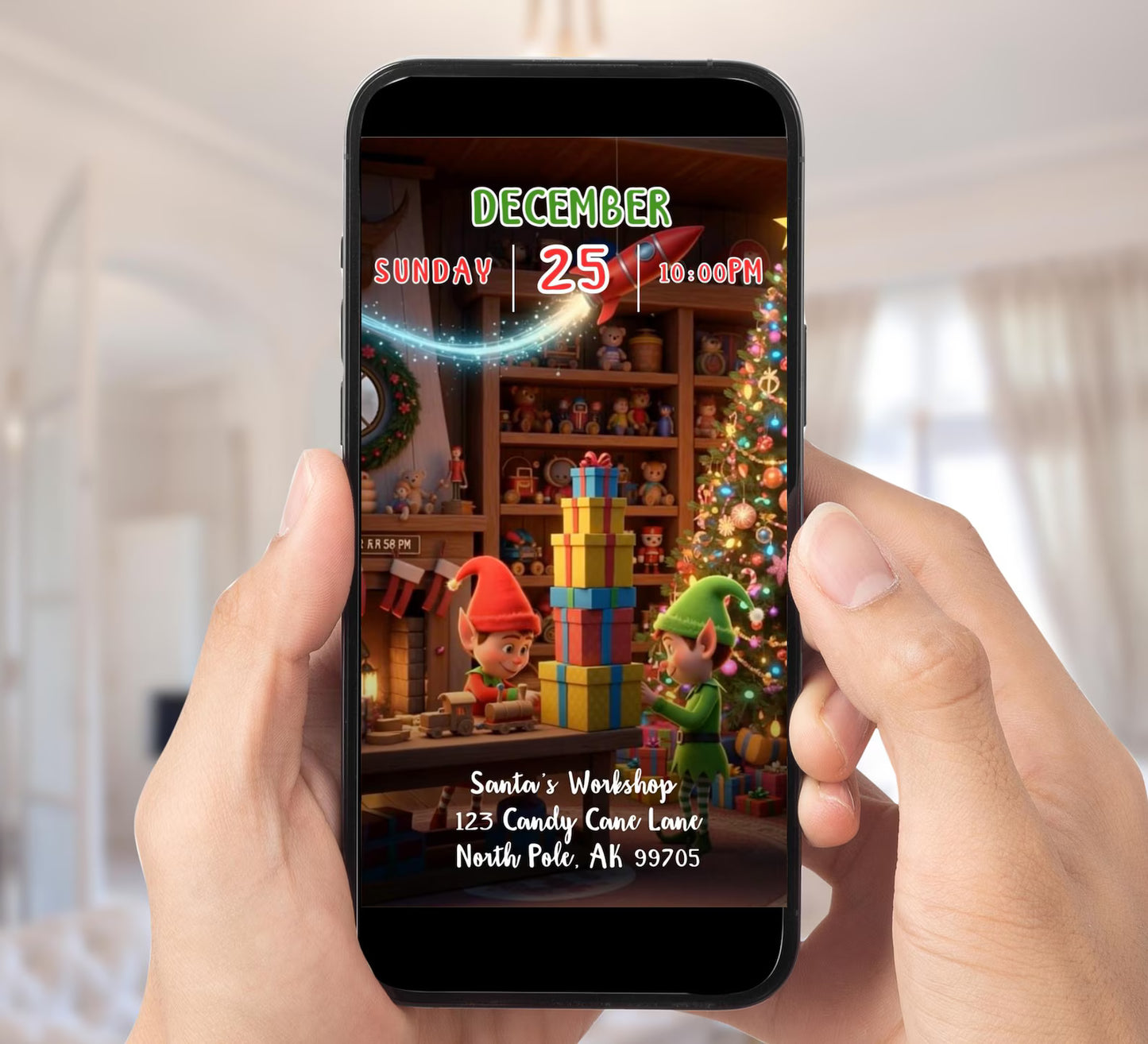 Santa's Elf Workshop Christmas Party Video Invite