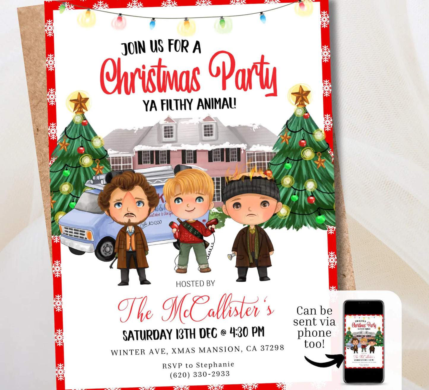 Editable Christmas Party Invite | Digital and Printable