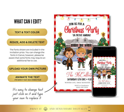 Editable Christmas Party Invite | Digital and Printable