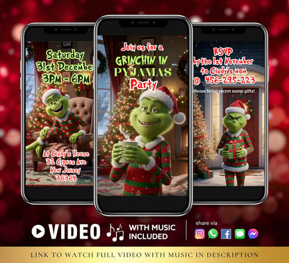 Holiday Pajama Christmas Party Video Invite