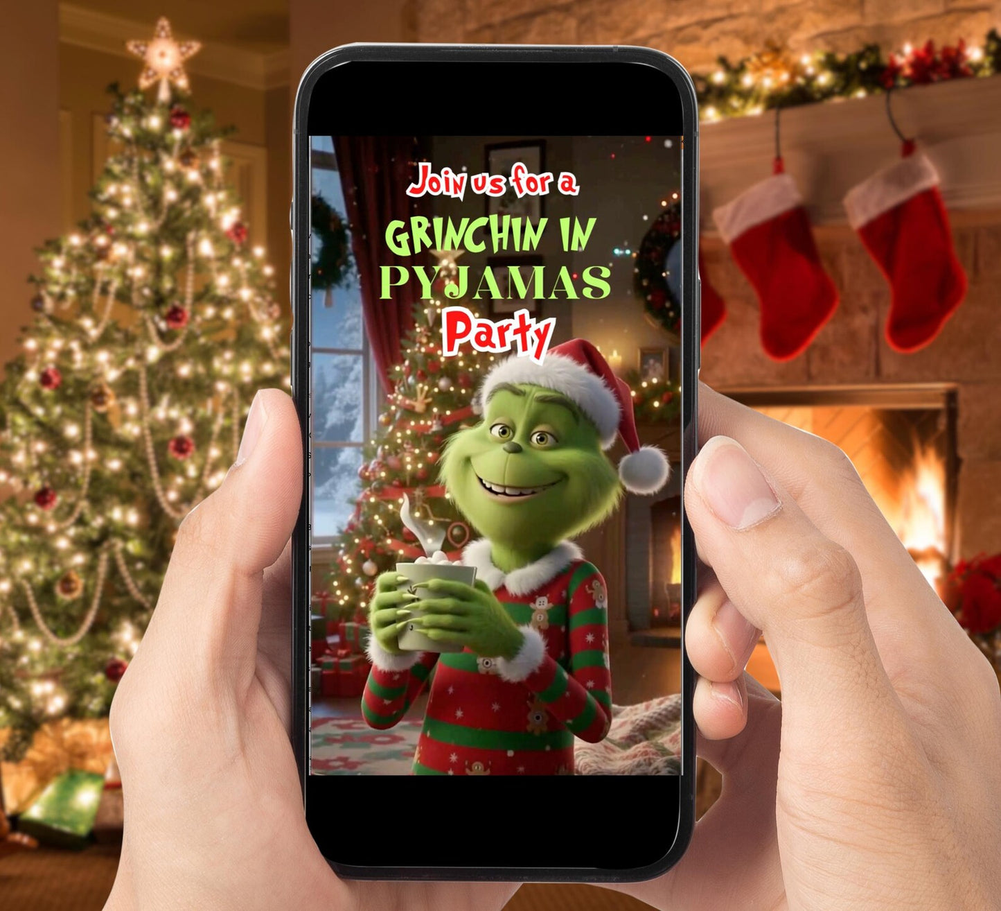 Holiday Pajama Christmas Party Video Invite