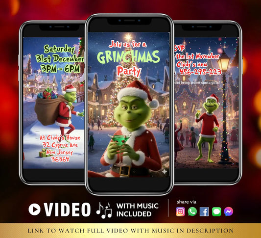 Holiday Cocktail Christmas Party Video Invite