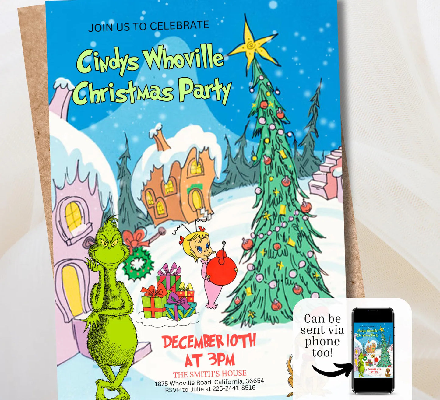 Editable Christmas Party Invite | Digital and Printable