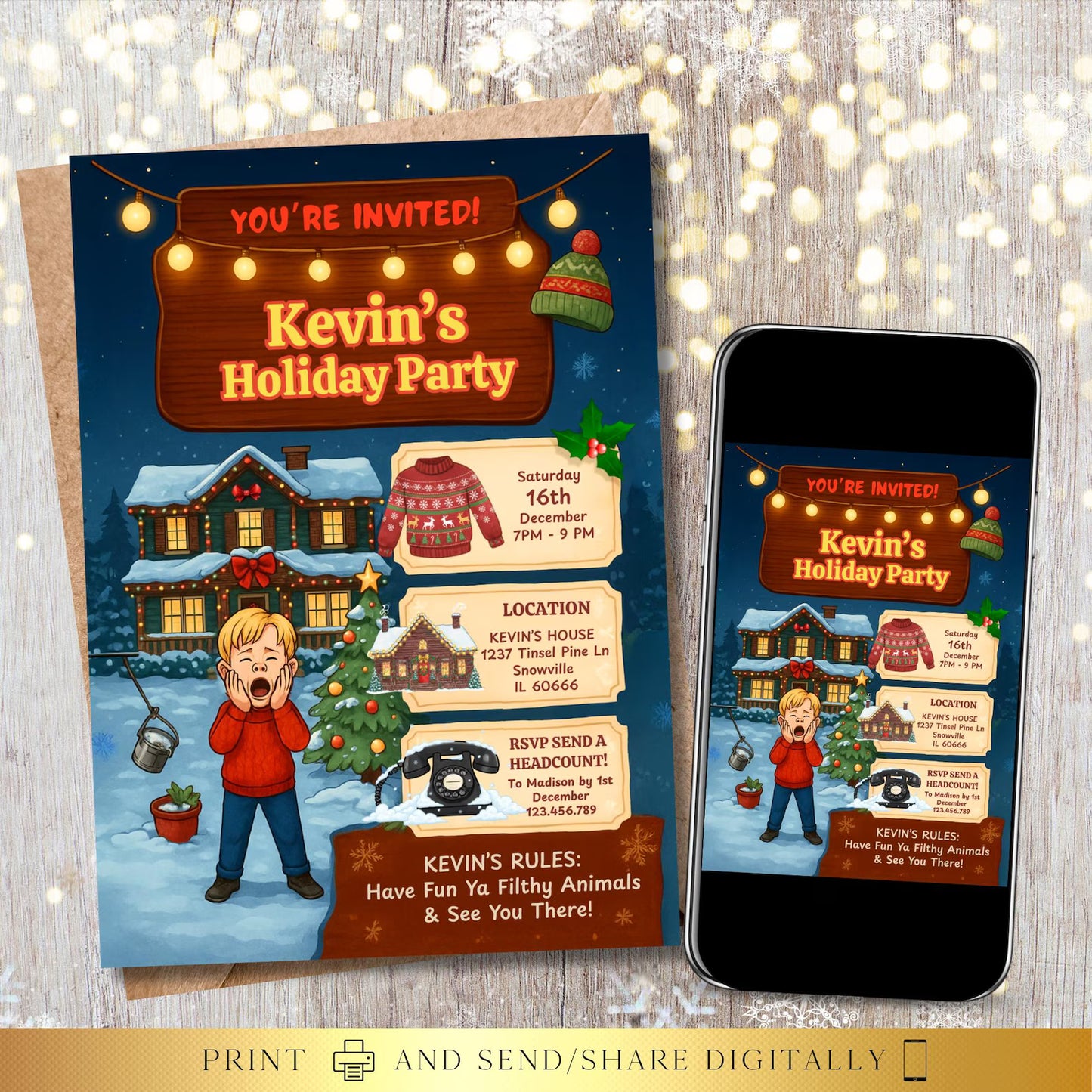 Editable Christmas Party Invite | Digital and Printable