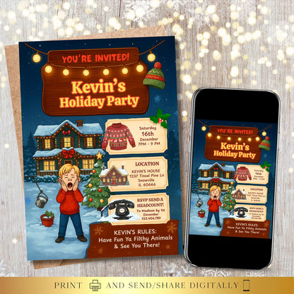Editable Christmas Party Invite | Digital and Printable