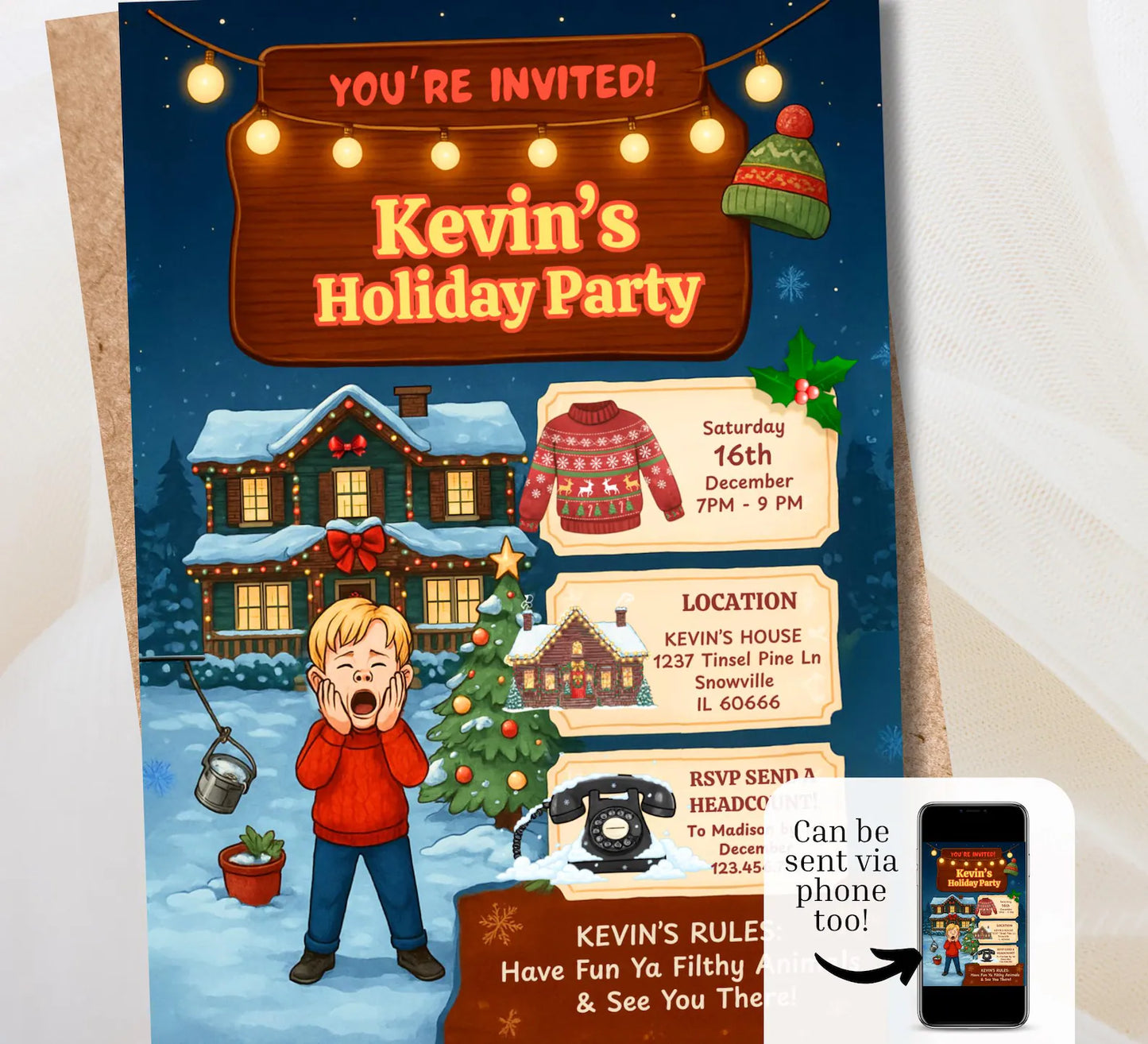 Editable Christmas Party Invite | Digital and Printable