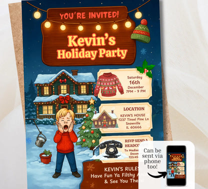 Editable Christmas Party Invite | Digital and Printable