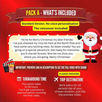 Personalized Santa Trip Reveal Video