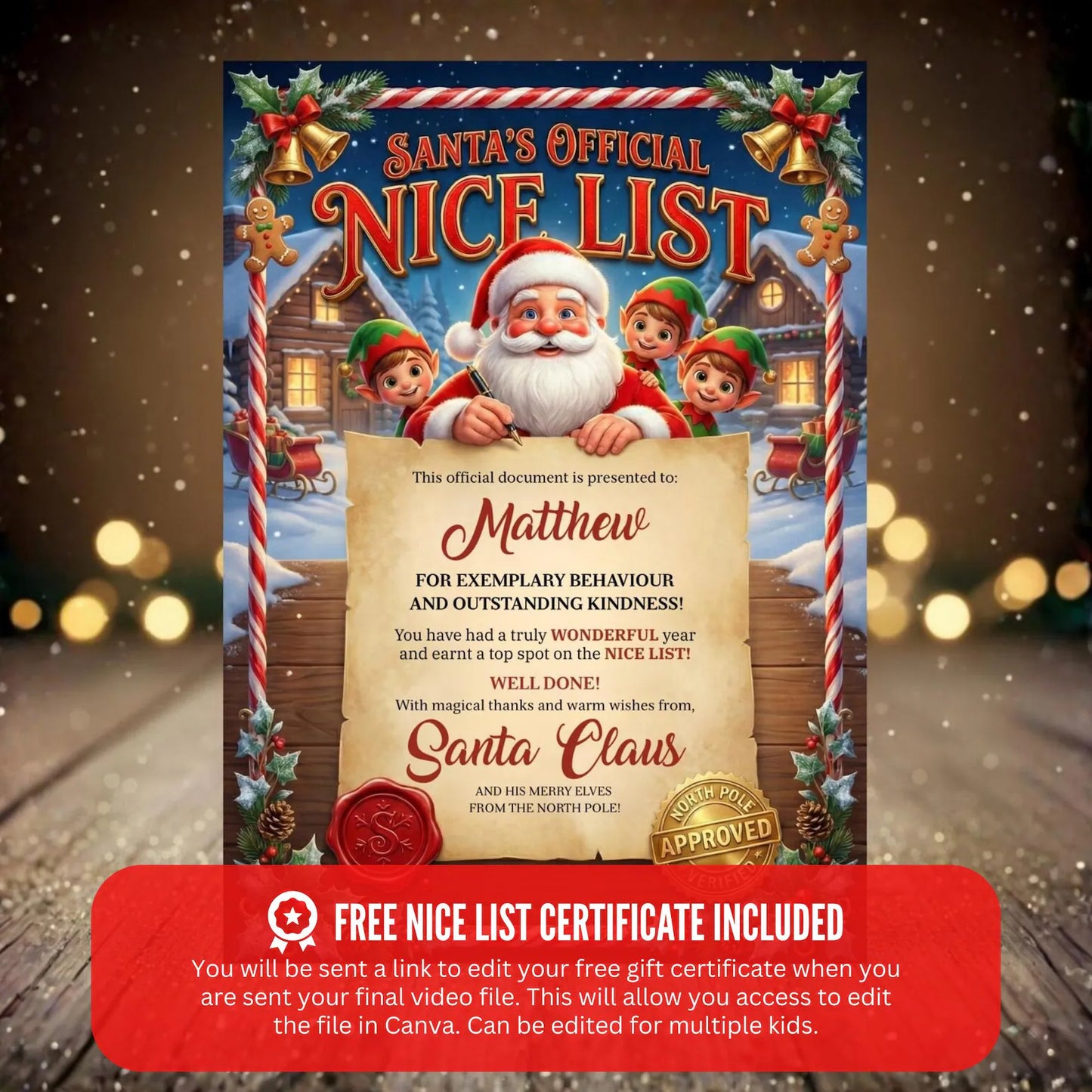 Personalized Santa Nice List Video