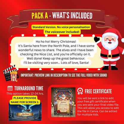 Personalized Santa Nice List Video