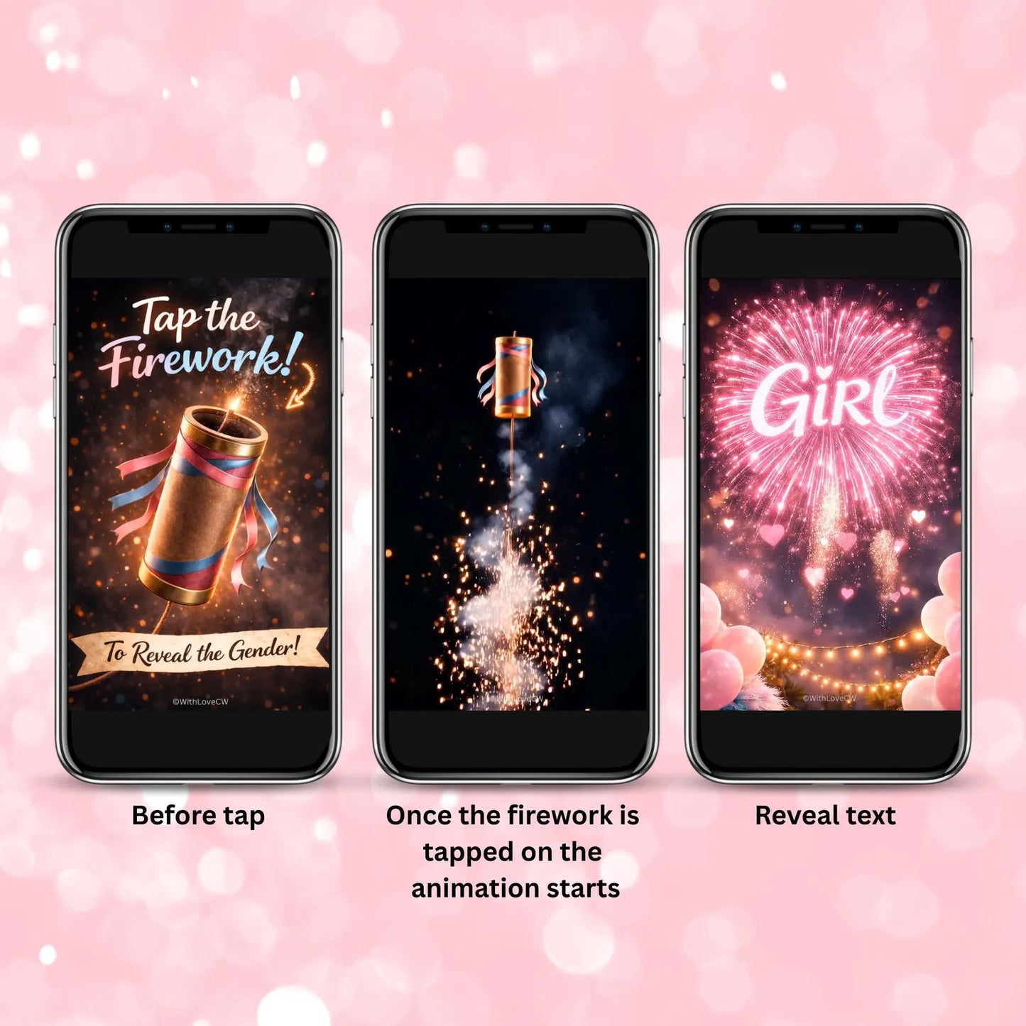 Interactive Gender Reveal Game | Tap to Reveal Baby Girl | Digital Download