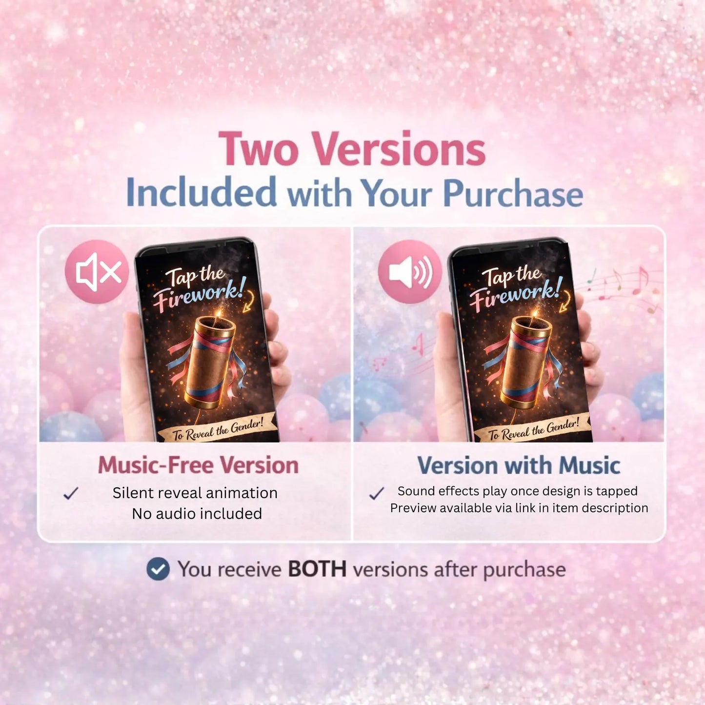 Interactive Gender Reveal Game | Tap to Reveal Twin Girls | Digital Download