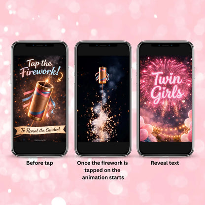 Interactive Gender Reveal Game | Tap to Reveal Twin Girls | Digital Download