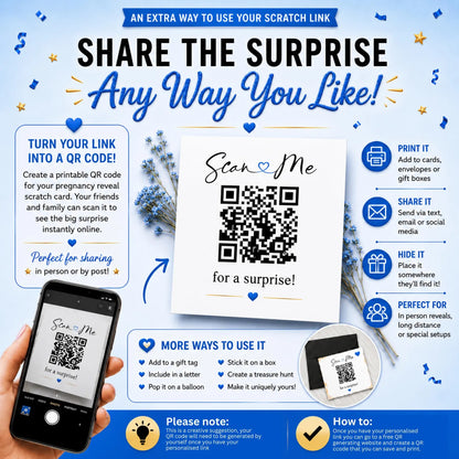 Gender Reveal Bingo Game | Interactive Digital Scratch Reveal | Personalised Baby Gender Reveal | Custom Virtual Scratch Card