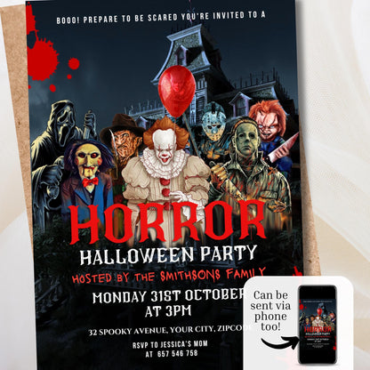 Halloween Horror Party Invitation Digital & Printable