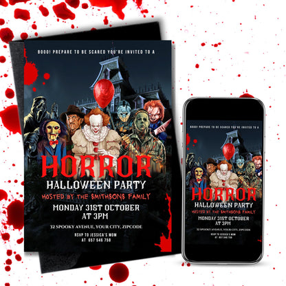 Halloween Horror Party Invitation Digital & Printable
