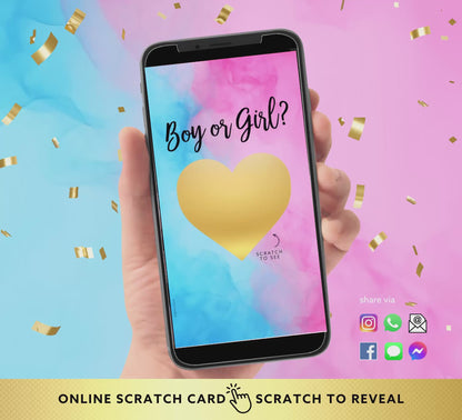 BOY Baby Gender Reveal Scratch Card