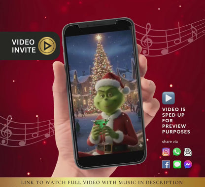 Holiday Cocktail Christmas Party Video Invite