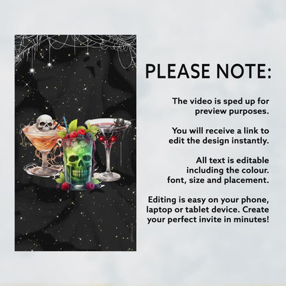 Halloween Cocktail Party Theme Video Invitation