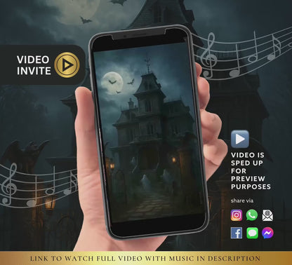 Haunted House Halloween Party Video Invite