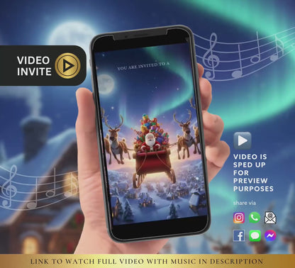 Santa Sleigh Christmas Party Video Invite