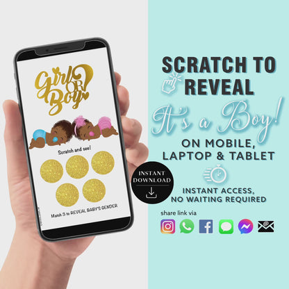 BOY Baby Gender Reveal Scratch Card