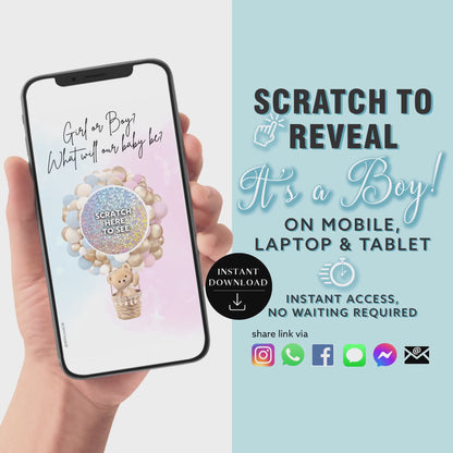BOY Baby Gender Reveal Scratch Card