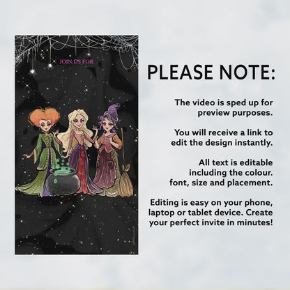 Halloween Party Witch Theme Video Invitation