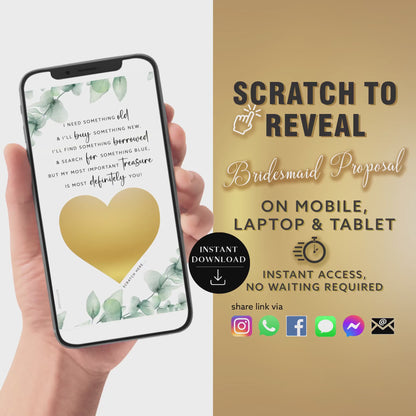 Maid Of Honor Scratch Card