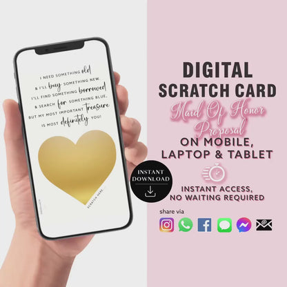 Maid Of Honor Scratch Card