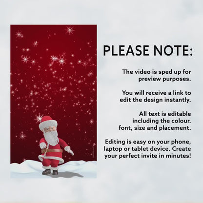 Santa Dancing Christmas Party Video Invite