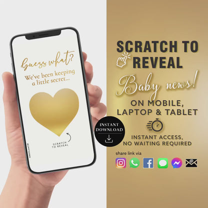 PREGNANCY Announcement Scratch Card