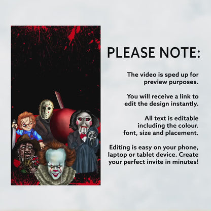Halloween Horror Party Invite Knife Video Invite