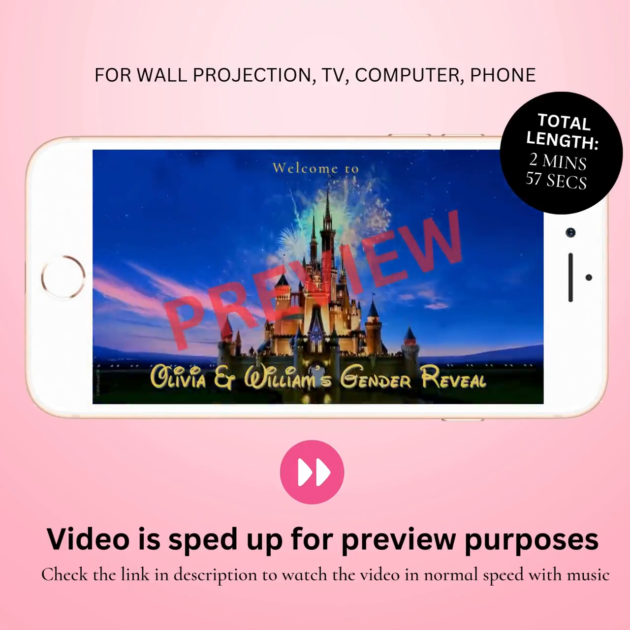 GIRL Custom Gender Reveal Movie Video